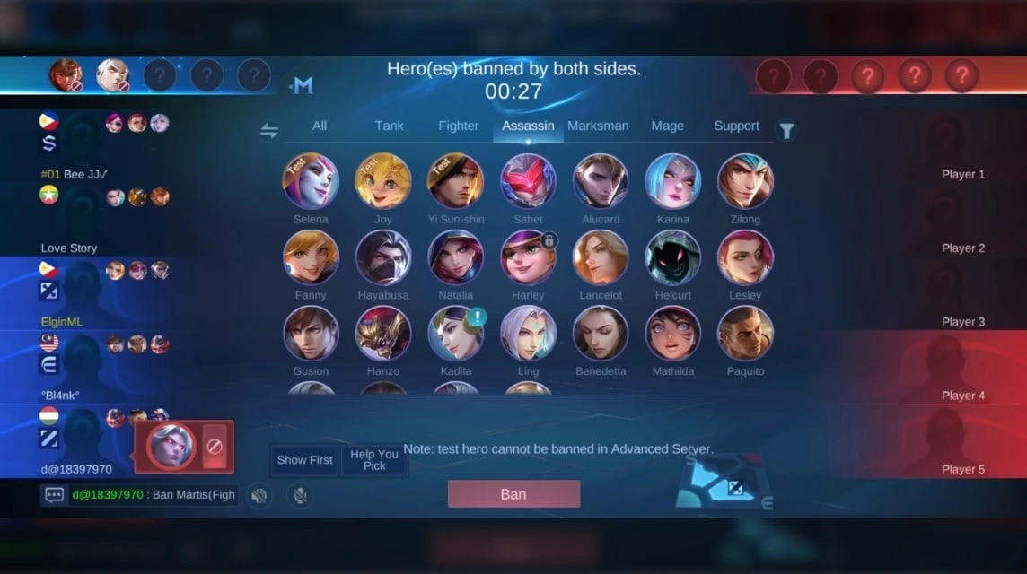 Draft pick Mobile Legends