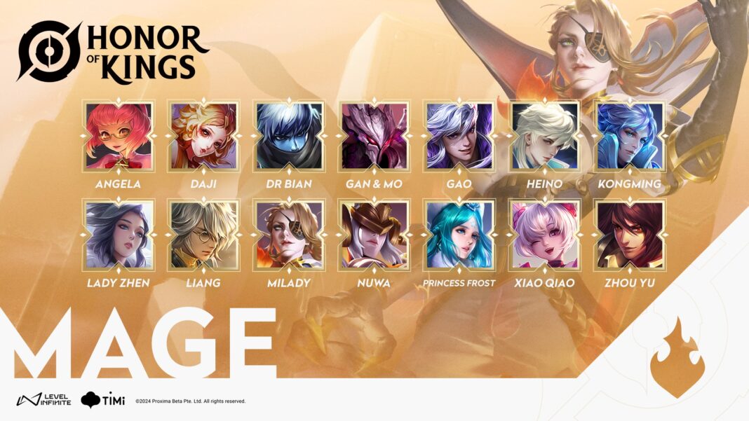 7 Hero Mage Honor of Kings Tersakit versi Pro Player