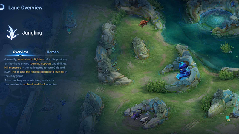 Jungler Tutorial Honor Of Kings Global - Rotasi, Lane, Objektif, Dan Gank!